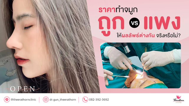 ราคาทำจมูก จมูกถูกกับจมูกแพง ให้ผลลัพธ์ต่างกันจริงมั้ย?